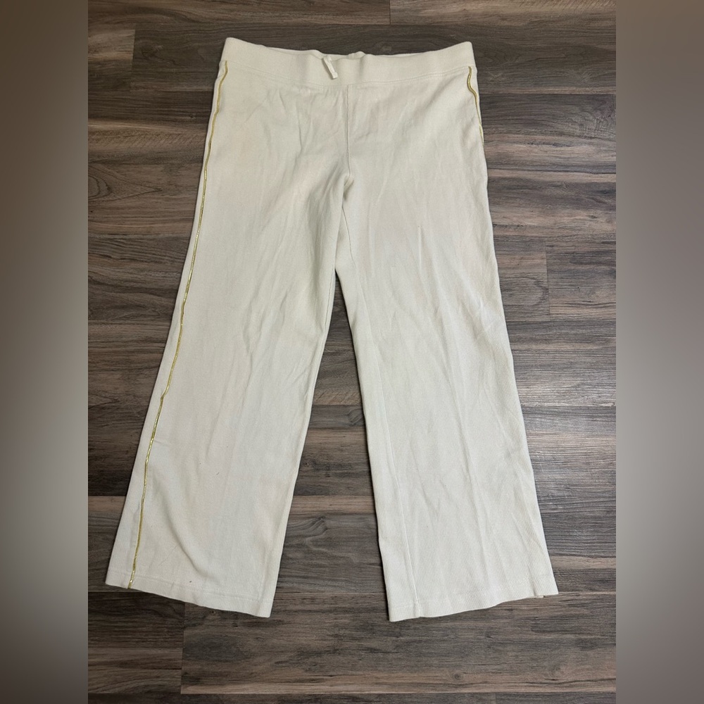 Lauren Active Ralph Lauren Cream Gold Tone Trim Trousers